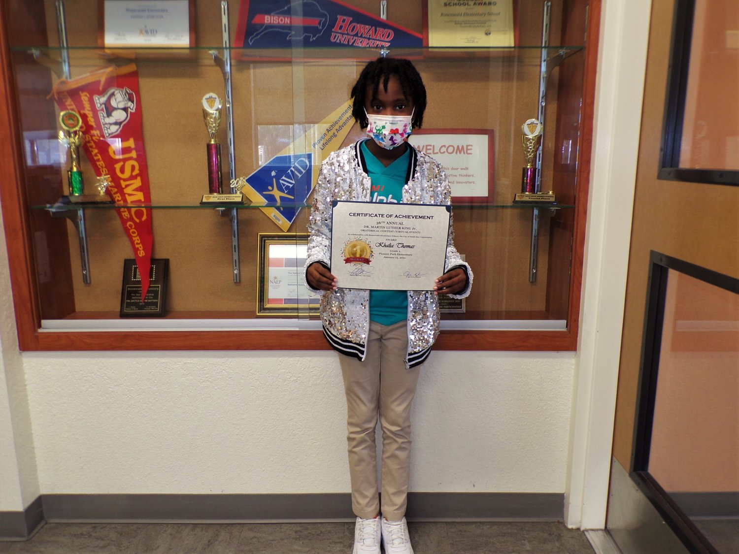 First place: Khalia Thomas, second grade, Pioneer Park Elementary.